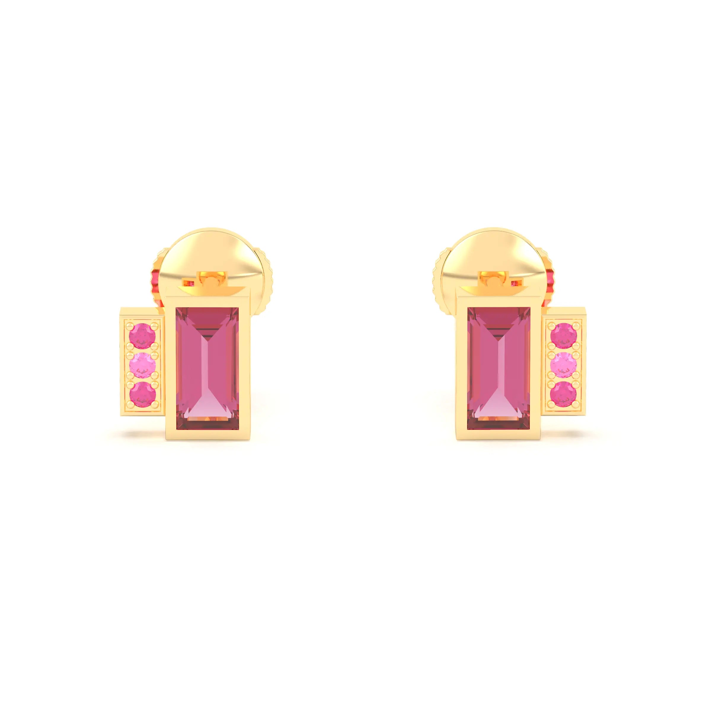 Boucles d'oreilles Art Déco Or Jaune 18 Carats Personnalisables