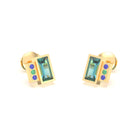 Boucles d'oreilles Art Déco Or Jaune 18 Carats Personnalisables Topaze