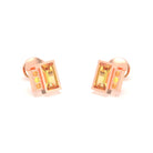 Boucles d'oreilles Art Déco en or rose 18 carats personnalisables Citrine