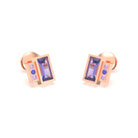Boucles d'oreilles Art Déco en or rose 18 carats personnalisables Iolite