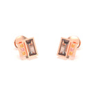 Boucles d'oreilles Art Déco en or rose 18 carats personnalisables Quartz fumé
