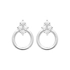 Boucles d’oreilles cercle et trèfle de zircons en argent 925