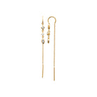 Boucles d’oreilles chaînettes traversantes losanges en plaqué or et zircons
