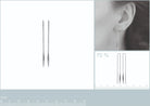 Boucles d’oreilles chaînettes traversantes et bâtonnet en argent 925 rhodié