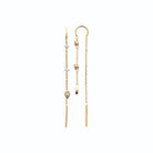 Boucles d’oreilles chaînettes traversantes en plaqué or et zircons