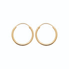 Boucles d’oreilles créoles anneau lisse 20 mm en plaqué or