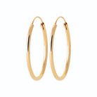 Boucles d’oreilles créoles anneau lisse 30 mm en plaqué or
