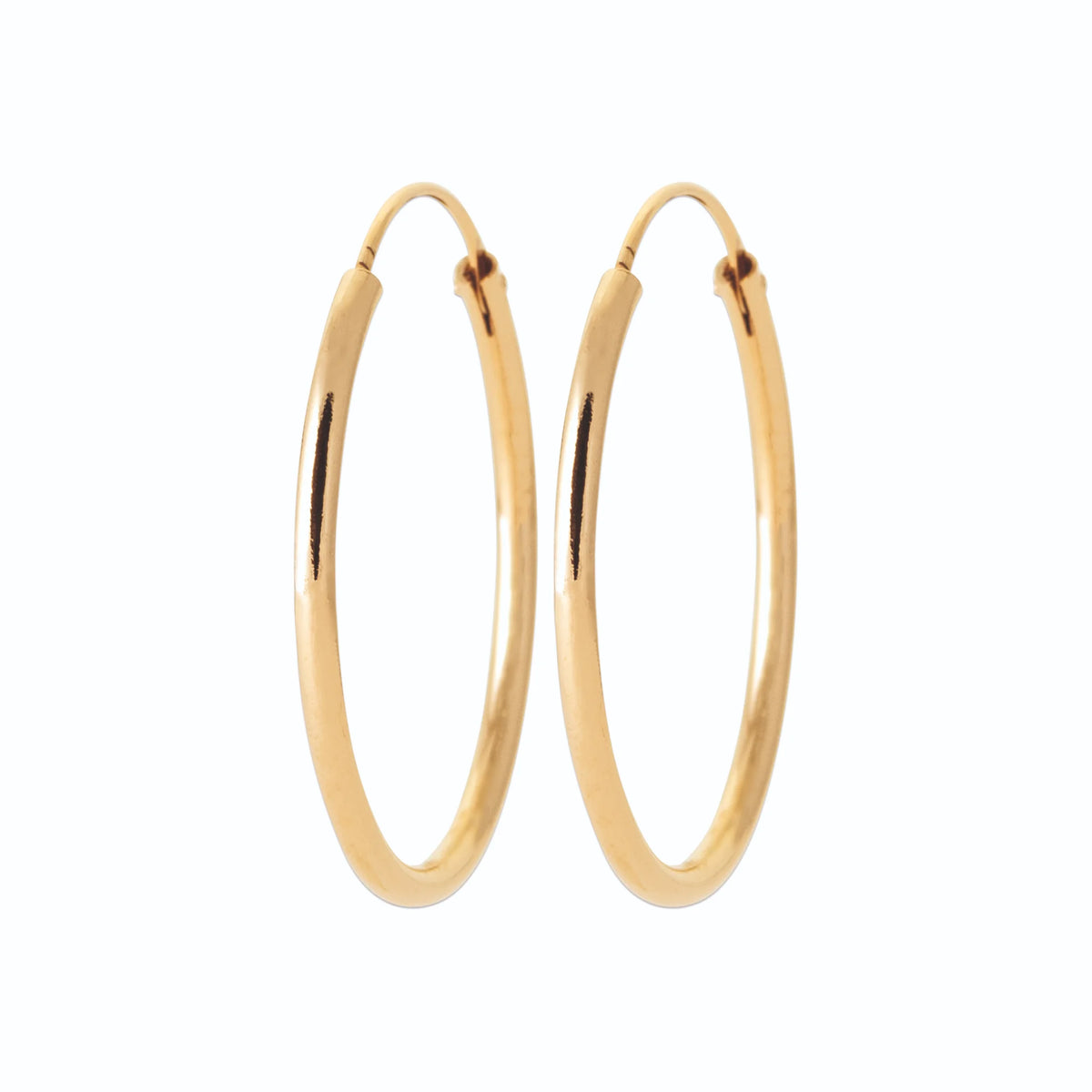 Boucles d’oreilles créoles anneau lisse 30 mm en plaqué or