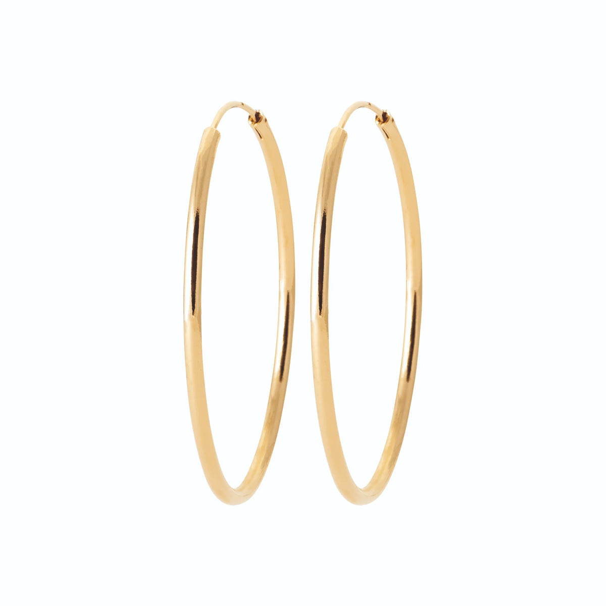Boucles d’oreilles créoles anneau lisse 40 mm en plaqué or