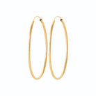 Boucles d’oreilles créoles anneau lisse 50 mm en plaqué or