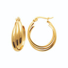 Boucles d’oreilles créoles anneaux entrelacés en acier PVD doré
