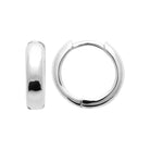 Boucles d’oreilles créoles bandeau large 12 mm en argent 925 rhodié, autre angle de vue