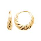 Boucles d’oreilles créoles bombées torsadées en plaqué or