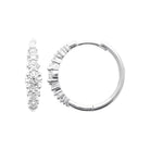 Boucles d’oreilles créoles bouquet de zircons en argent 925 rhodié
