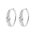 Boucles d’oreilles créoles bouquet de zircons en argent 925 rhodié