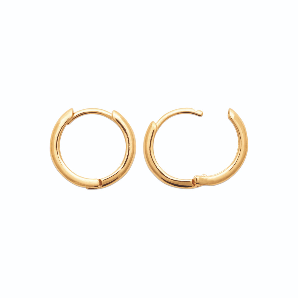 Boucles d’oreilles créoles à charnière 14 mm en plaqué or