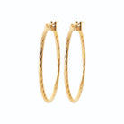 Boucles d’oreilles créoles ciselées 30 mm en plaqué or