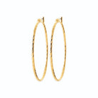 Boucles d’oreilles créoles ciselées 40 mm en plaqué or