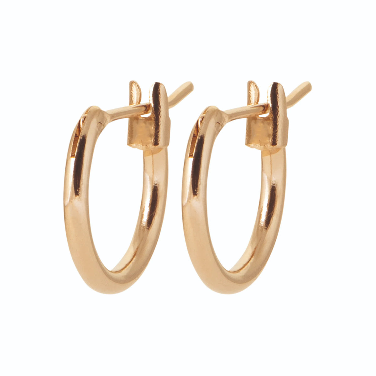 Boucles d’oreilles créoles classiques 12 mm en plaqué or