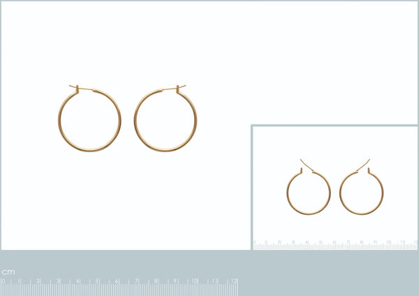 Boucles d’oreilles créoles classiques 30 mm en plaqué or