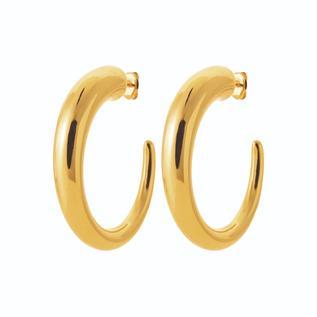 Boucles d’oreilles créoles effilées en acier PVD doré