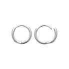 Boucles d’oreilles créoles épaisses 12 mm en argent 925 rhodié, autre angle de vue