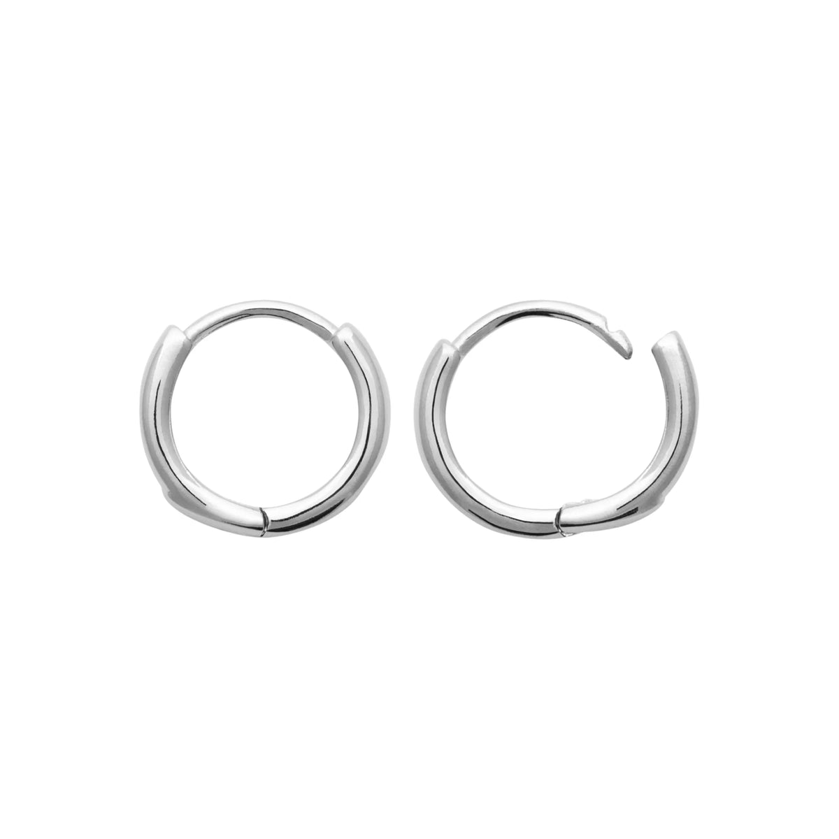 Boucles d’oreilles créoles épaisses 12 mm en argent 925 rhodié, autre angle de vue