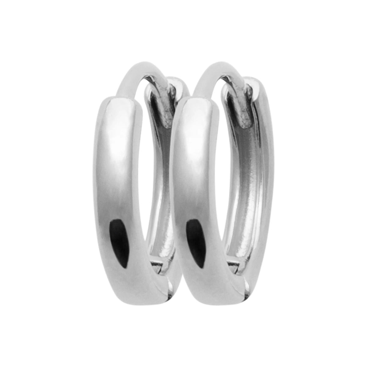 Boucles d’oreilles créoles épaisses 12 mm en argent 925 rhodié