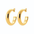 Boucles d’oreilles créoles épaisses 30 mm en acier PVD doré