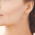 Boucles d’oreilles créoles épaisses ligne de zircons ronds en plaqué or