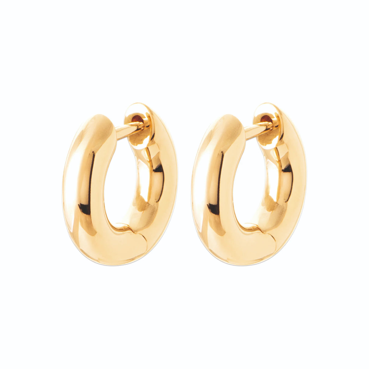 Boucles d’oreilles créoles épaisses lisses en plaqué or