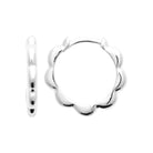 Boucles d’oreilles créoles festonnées petit modèle en argent 925 rhodié