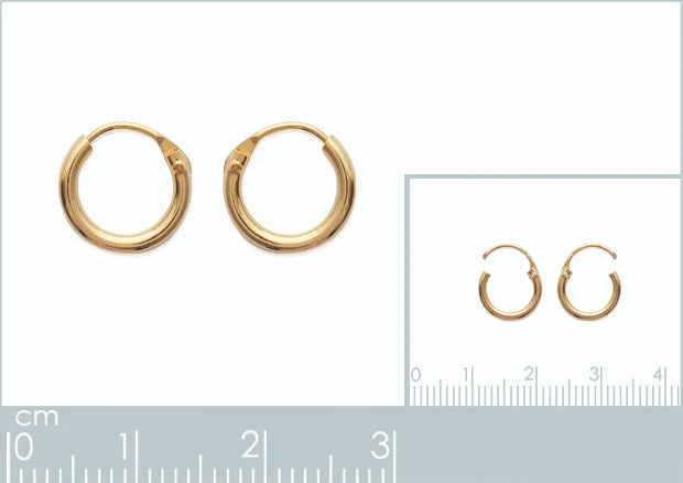 Boucles d’oreilles créoles fil fin 10 mm en plaqué or