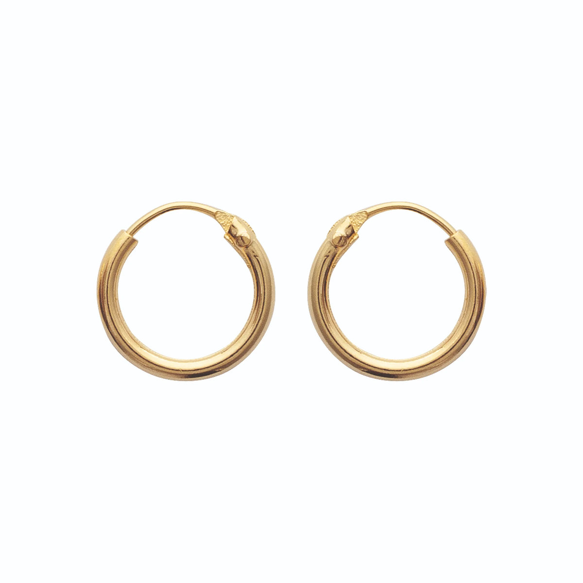 Boucles d’oreilles créoles fil fin 12 mm en plaqué or