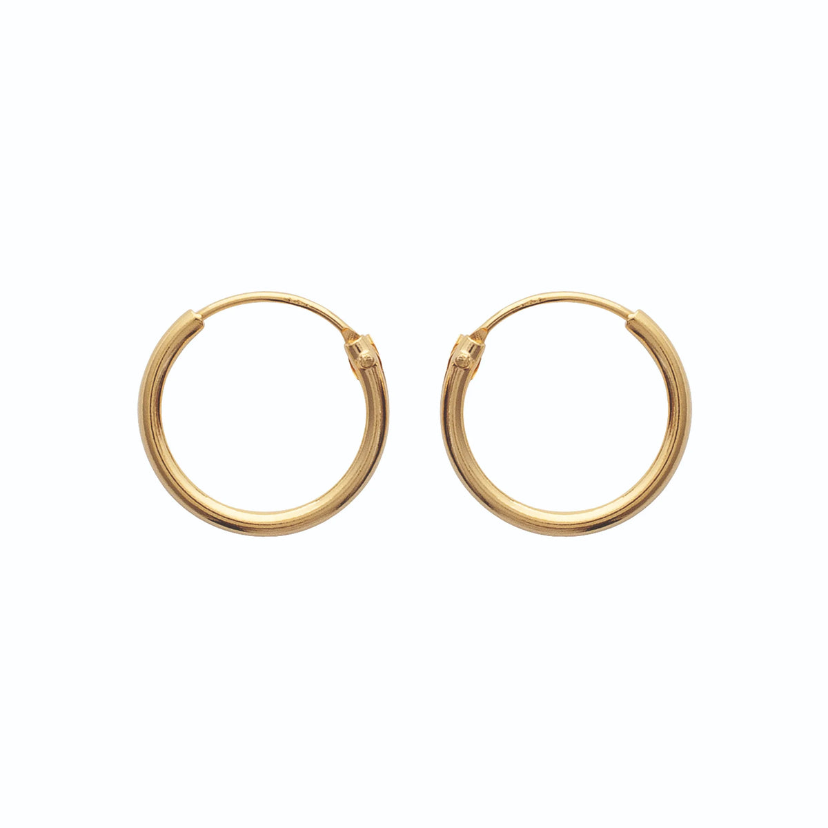 Boucles d’oreilles créoles fil fin 14 mm en plaqué or
