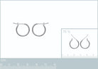 Boucles d’oreilles créoles fil fin 16 mm en argent 925 rhodié