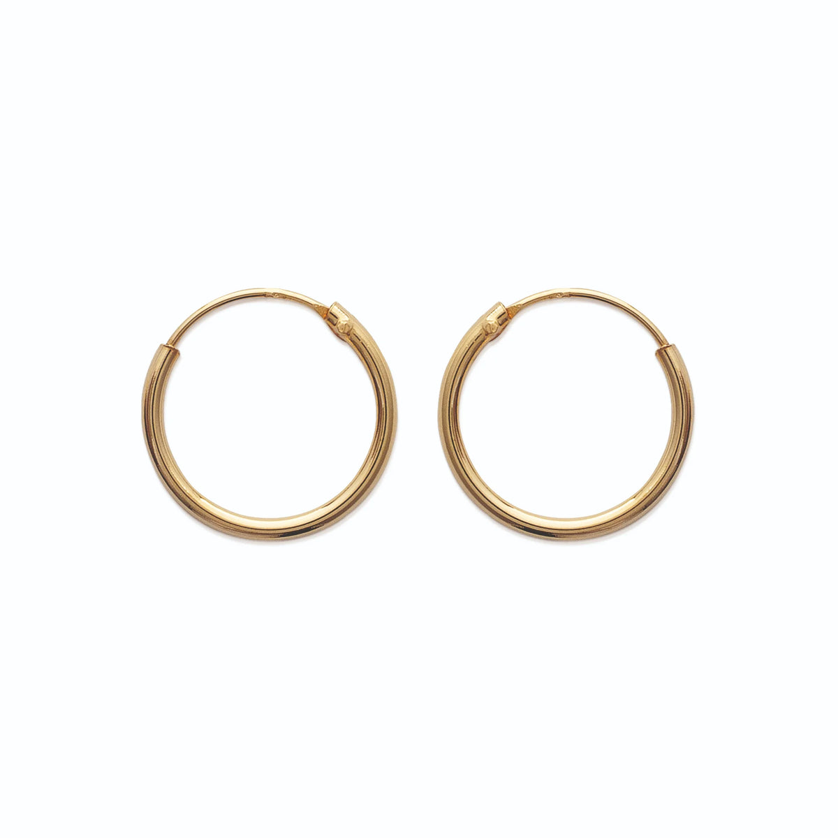 Boucles d’oreilles créoles fil fin 16 mm en plaqué or