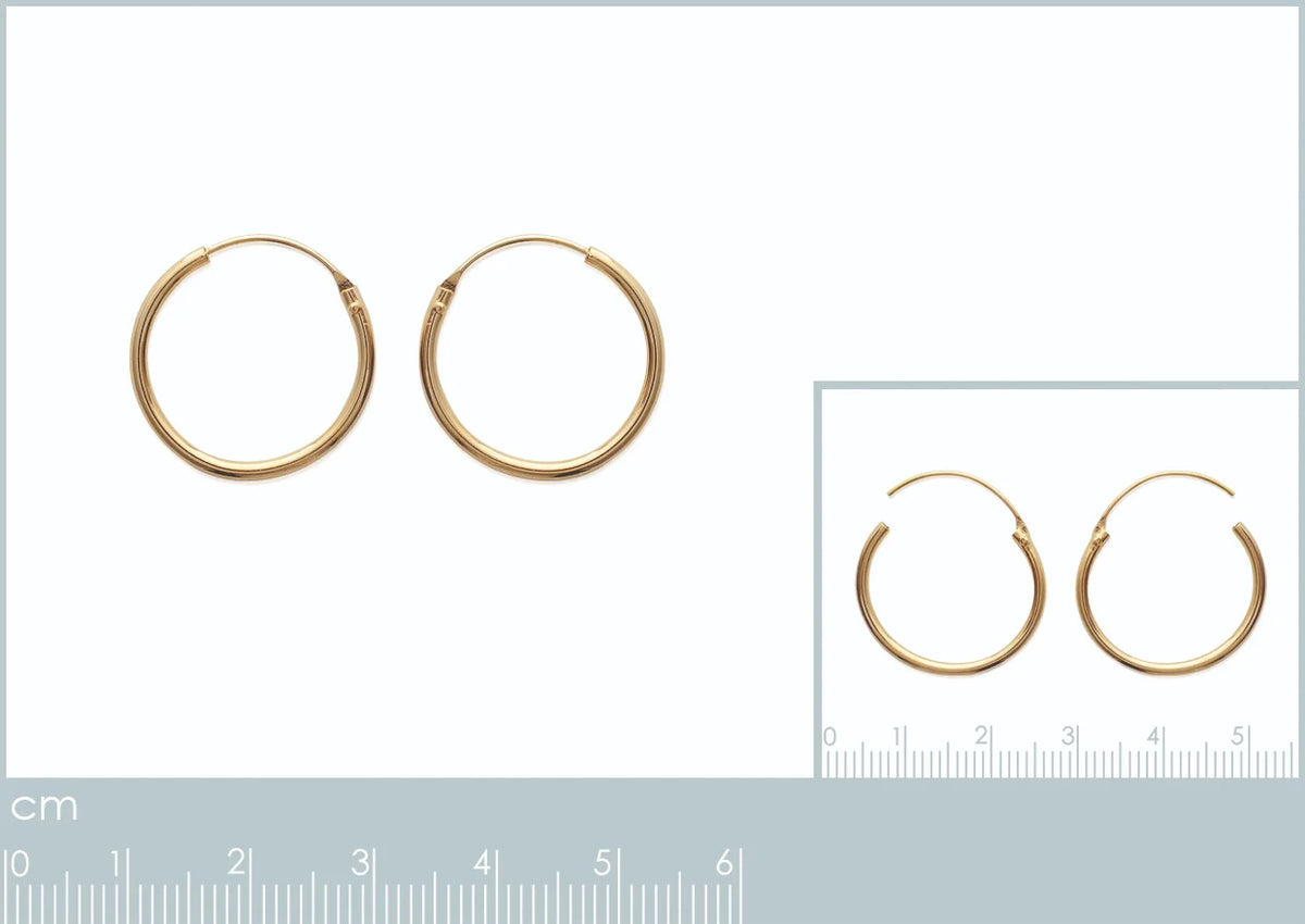 Boucles d’oreilles créoles fil fin 20 mm en plaqué or