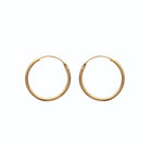 Boucles d’oreilles créoles fil fin 20 mm en plaqué or