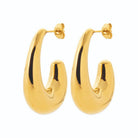 Boucles d’oreilles créoles goutte en acier PVD doré