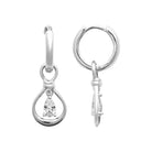 Boucles d’oreilles créoles et goutte ajourée à zircon poire en argent 925 rhodié
