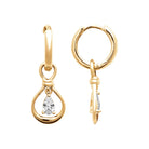 Boucles d’oreilles créoles et goutte ajourée à zircon poire en plaqué or