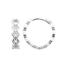 Boucles d’oreilles créoles guirlande de fleurs ajourées en argent 925 rhodié