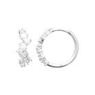 Boucles d’oreilles créoles guirlande de zircons en argent 925 rhodié