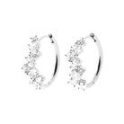 Boucles d’oreilles créoles guirlande de zircons en argent 925 rhodié