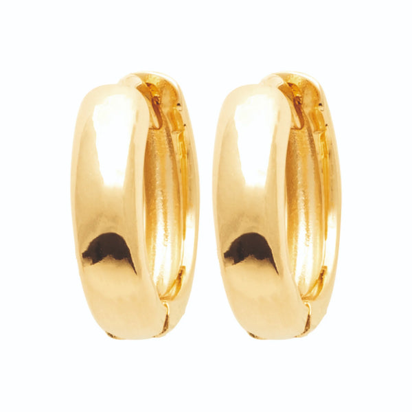 Boucles d’oreilles créoles larges 12 mm en plaqué or
