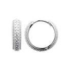 Boucles d’oreilles créoles larges bordées de perles et pavées de zircons en argent 925 rhodié