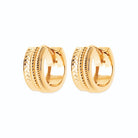 Boucles d’oreilles créoles larges ciselées en relief en plaqué or