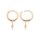 Boucles d’oreilles créoles lisses pendeloque soleil en plaqué or