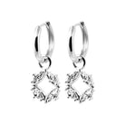 Boucles d’oreilles créoles et losange de navettes en argent 925 rhodié